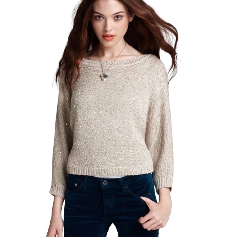 NWOT Splendid Metallic Pullover Sweater XL Oversized